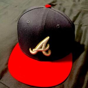 Atlanta Braves hat cap New Era 59Fifty Fitted Size 7 1/8ths WS CHAMPIONS 2021